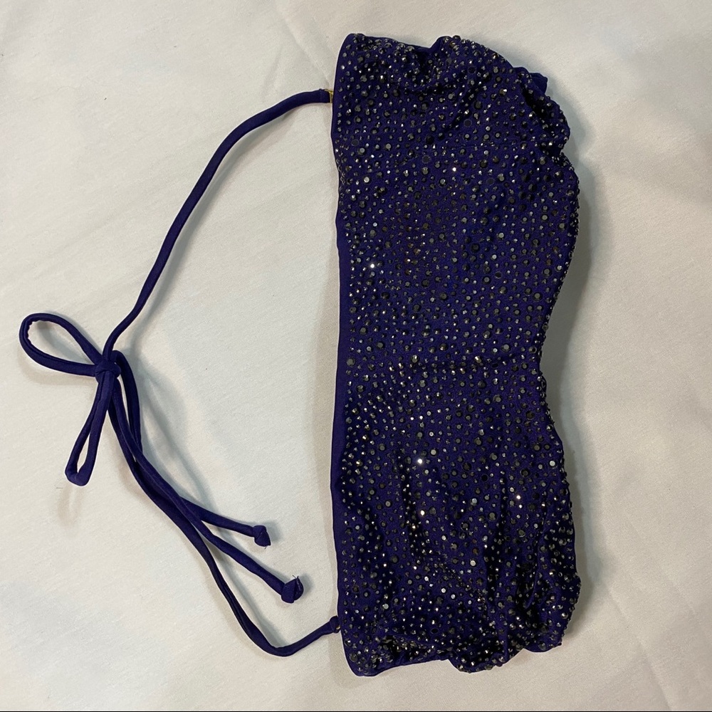 Victoria’s Secret Navy rhinestoned swimsuit top